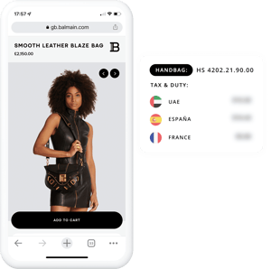 Balmain, Paris, Integrated Tax & Duty, Glopal Global Ecommerce